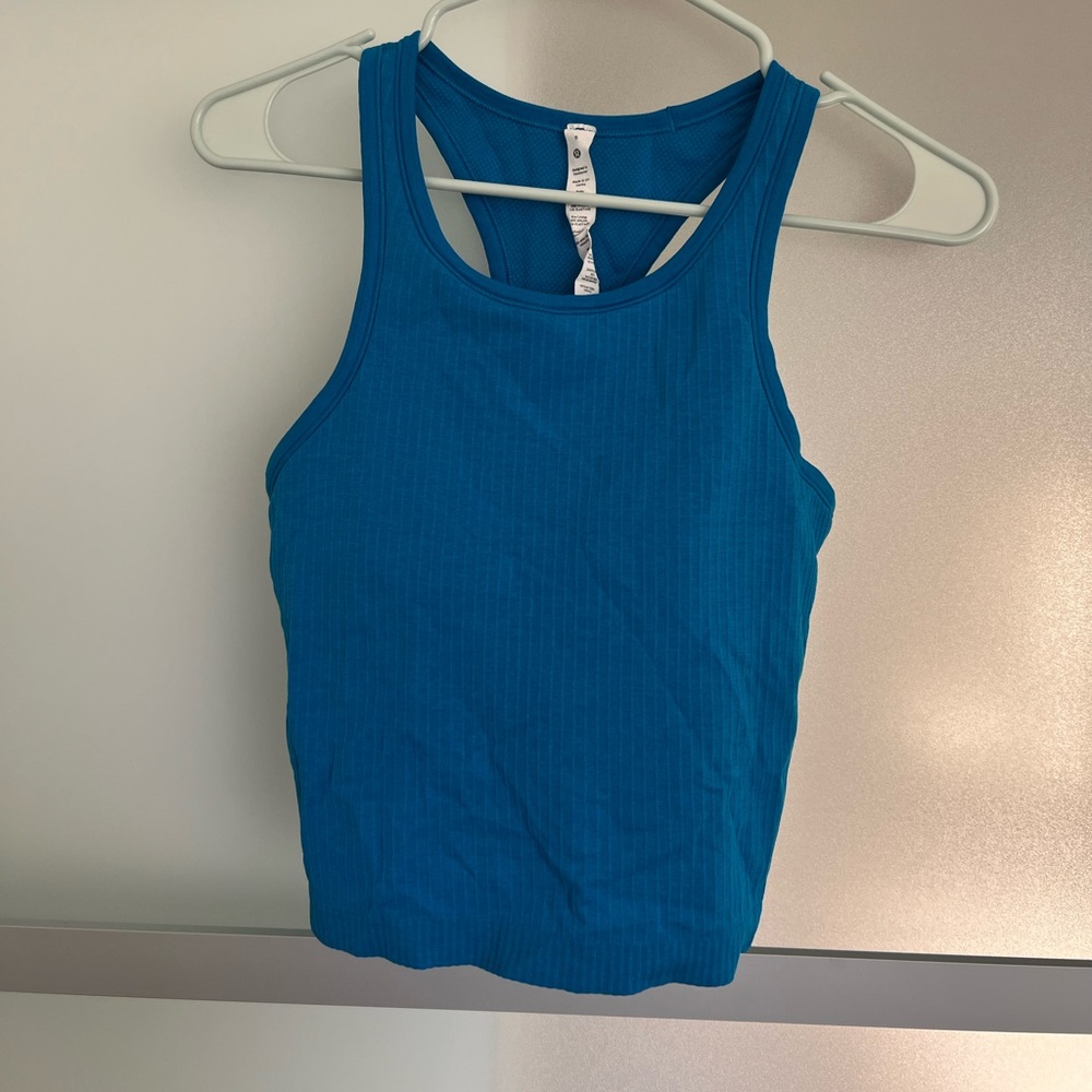Lululemon Ebb to Street Cropped Tank Poolside Blue